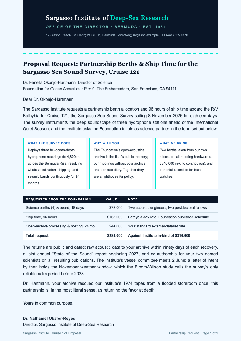 Deep Ocean Proposal Request